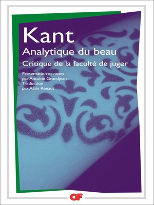 cover image of Analytique du beau